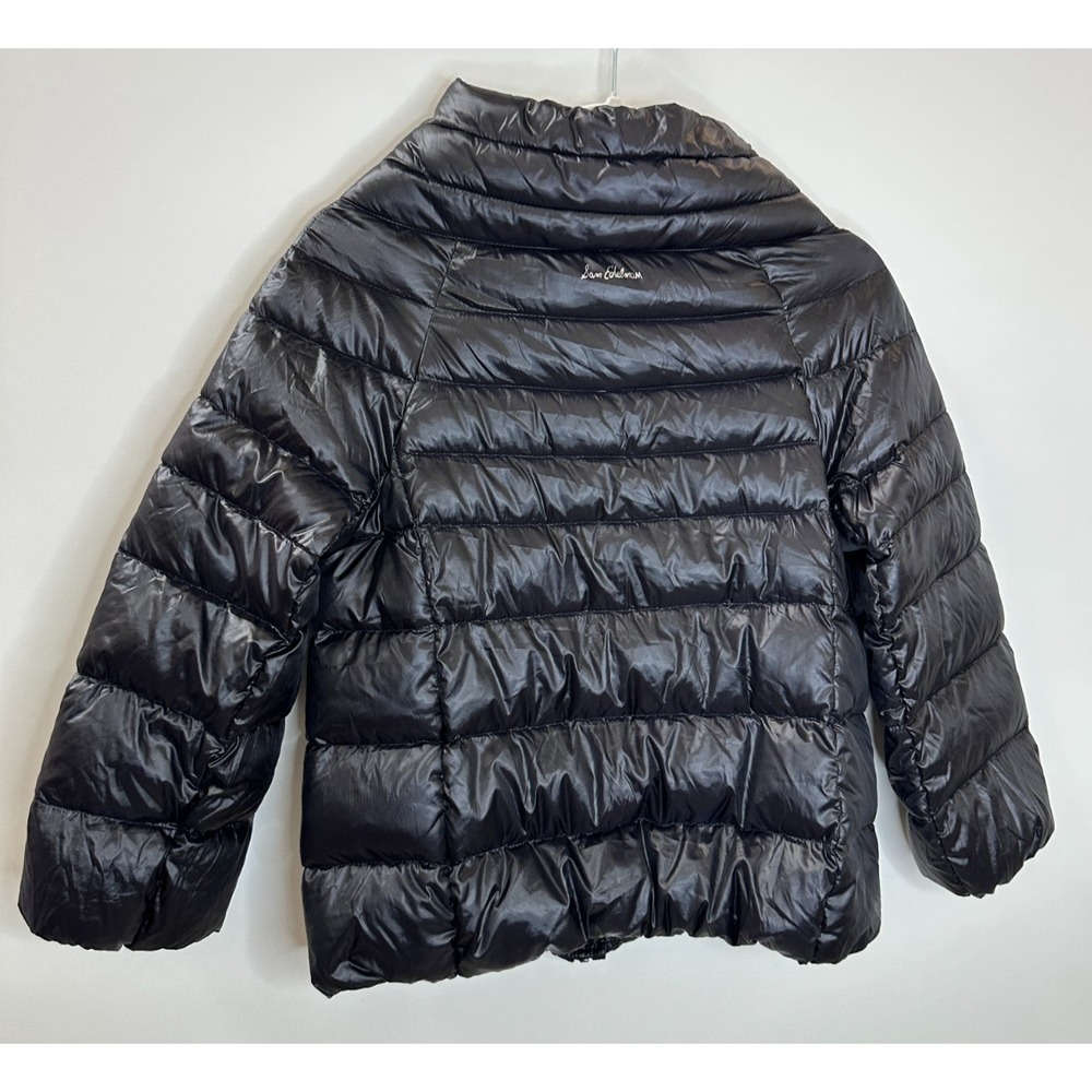 Sam Edelman Black Puffer Funnel Neck Jacket Down Quilted Full Zip Lightweight XS - Picture 11 of 14